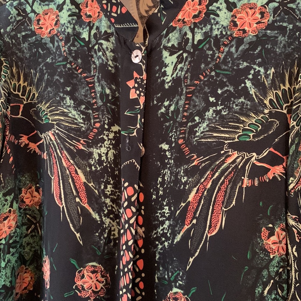 Gorgeous Citron silk tunic blouse - Picture 3 of 4